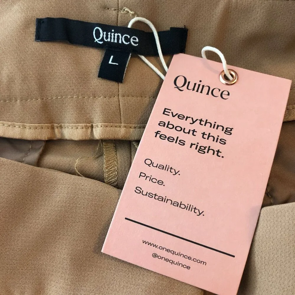 Quince Womens Stretch Crepe Paperbag Pant Belted Pockets Camel Brown L - Picture 3 of 5